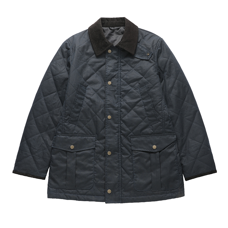 2021 Hot Sell Mens Contrast Corduroy Collar with Diamond Quilted Waterproof Parka