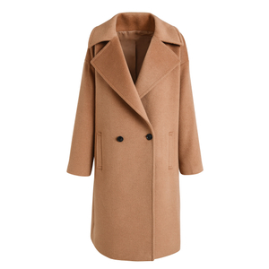 Wool Cashmere Coat Woman Formal Coat Double Breasted Coat Chinese Garment Supplier