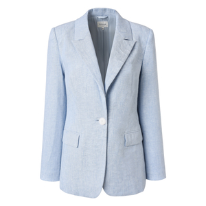 Fashion Women's Casual Single Breasted Linen Fabric Long Sleeve Blazer Suits 