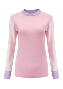 High Quality Pink Hand Knitted Long Sleeve Cardigan Sweater Women Pullover Sweater