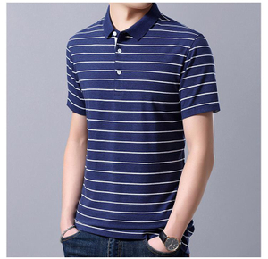 Breathable Summer Fashion Casual Men'S Golf Polo Shirt Striped Shirts