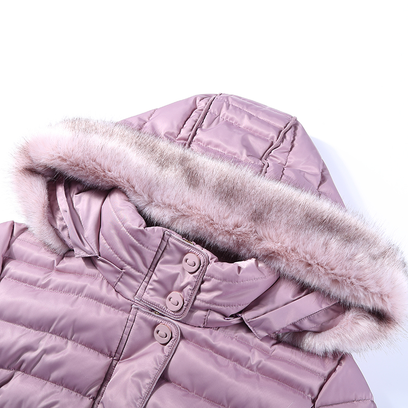 Ladies Faux Fur Hooded Multiple Quilted Outwear Recycled Padded Jackets