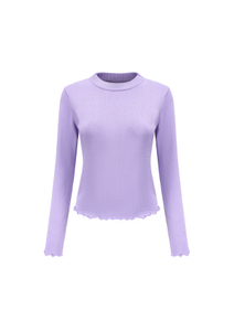 High Quality Purple Hand Knitted Long Sleeve Cardigan Sweater Women Pullover Sweater