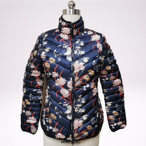 Printed Fasion Winter Heavy Warm Casual Short Women's Puffer Jacket Chinese Supplier