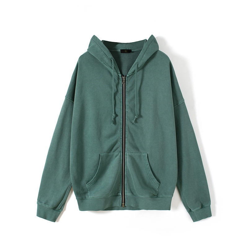 Mens Custom Logo Cotton Zipper Hoodie