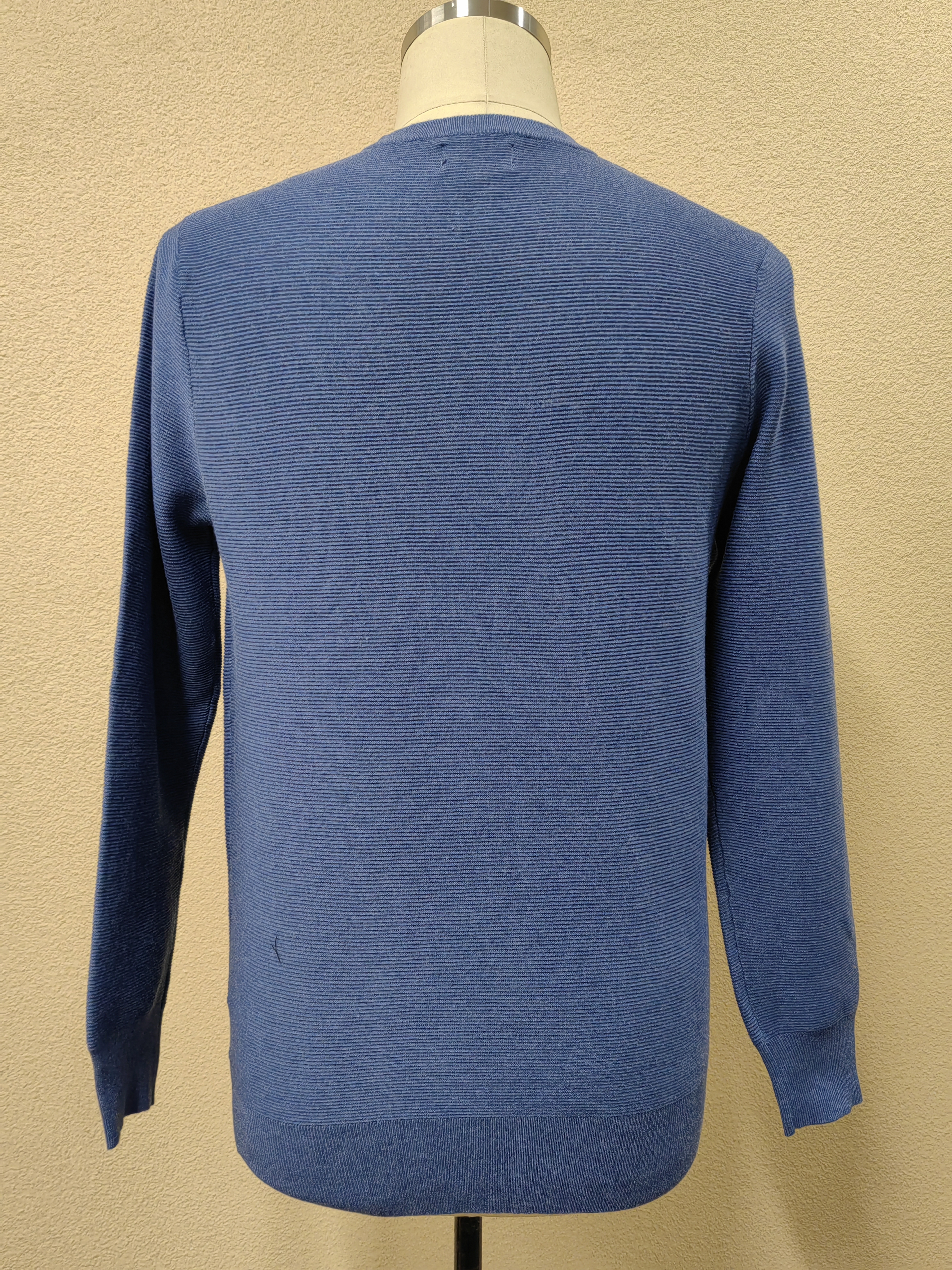 OEM Design Blue Knitted Long Sleeve Men's Casual Sweater Crewneck Pullovers Sweater