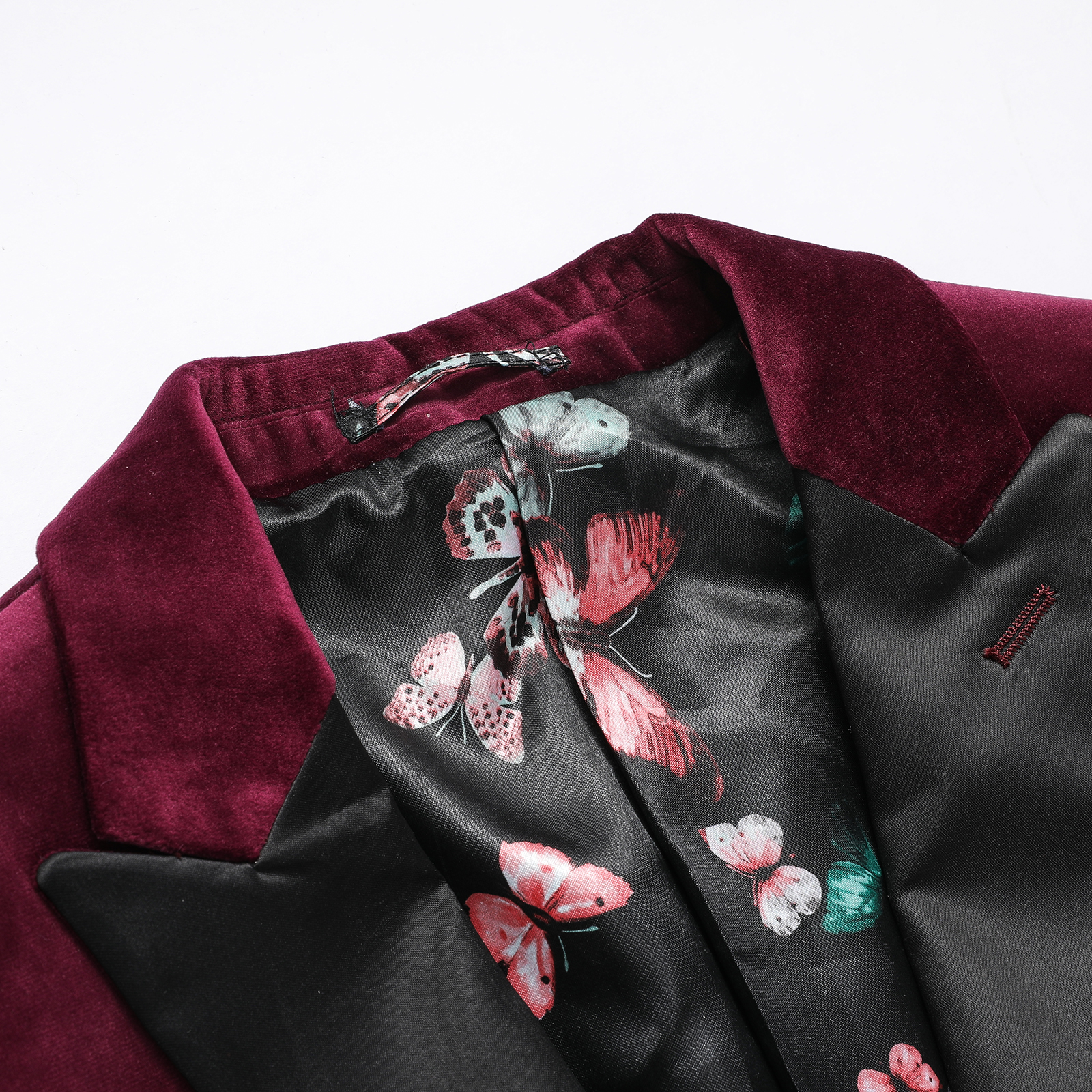 Men’s velvet single breasted with black satin lapel tuxedo suit blazer